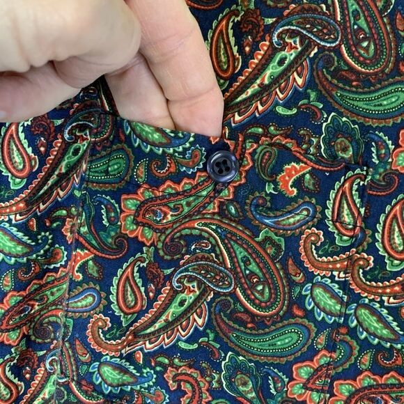 Profound Aesthetic Colorful Paisley Short Sleeve Button-Down Shirt Size M - Picture 12 of 12